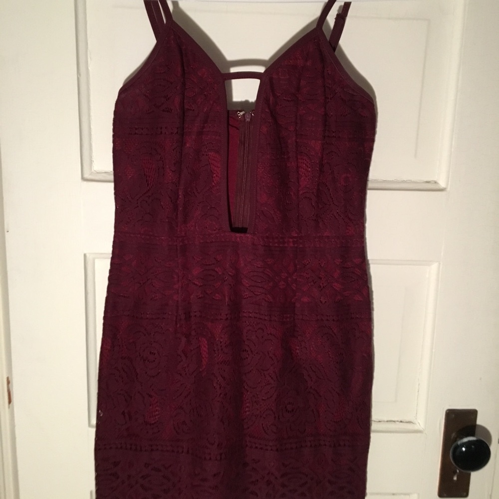 Maroon cocktail dress